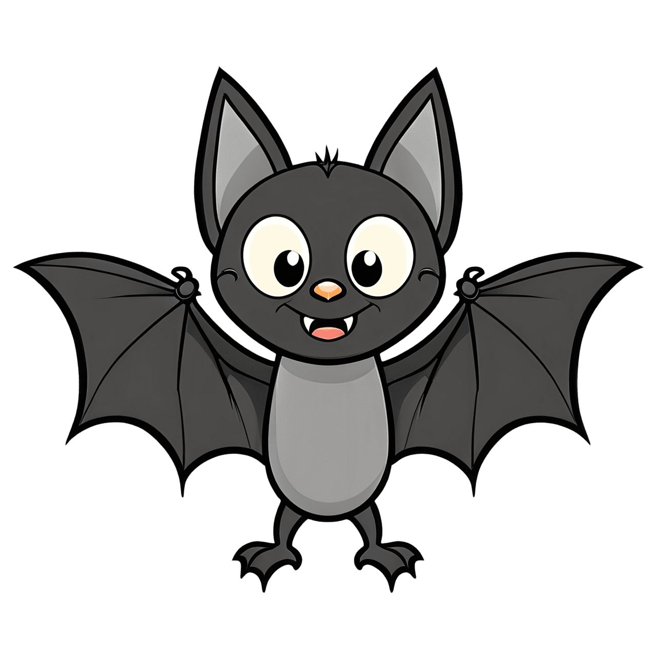 Cute bat cartoon clipart vector