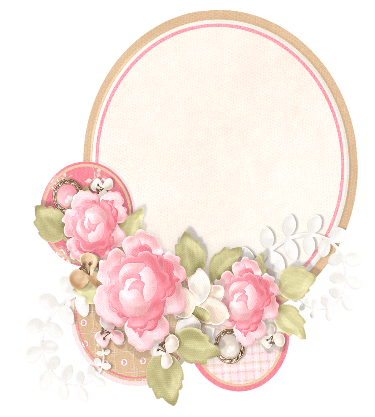 Floral border pin page clipart vector 3