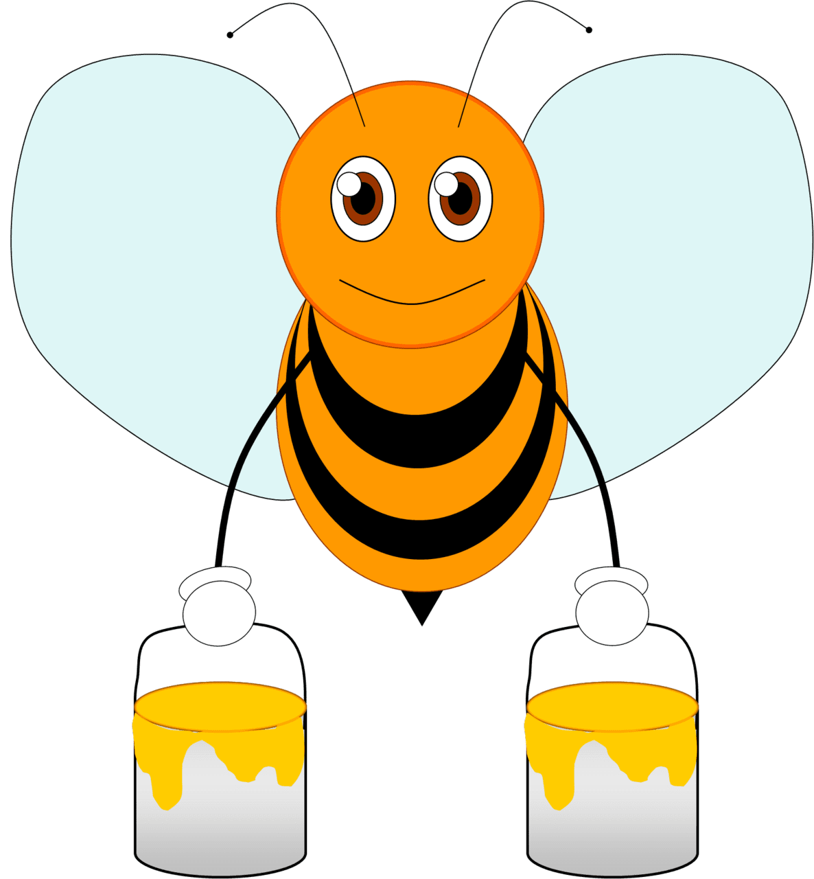 Honey bee images vector clipart line