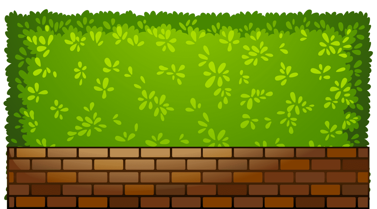 Brick fence with plants clipart best picture