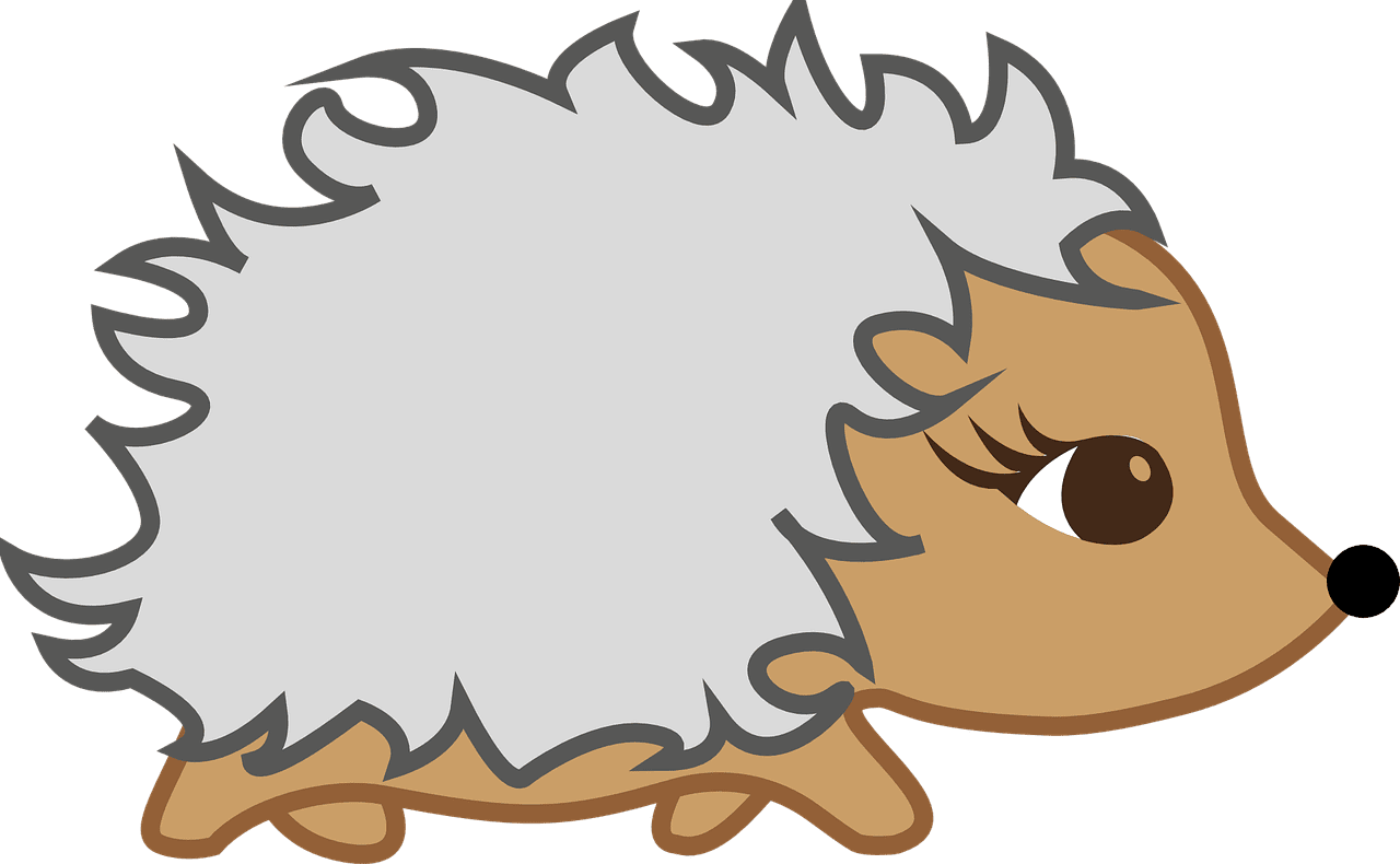 Cartoon hedgehog no background clipart
