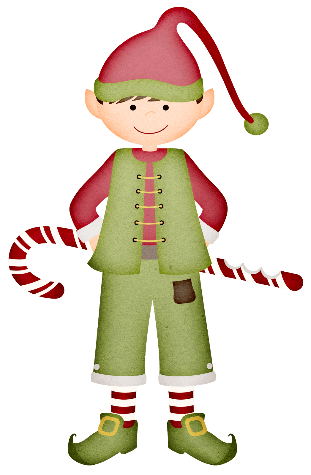 Christmas elf pin page clipart picture