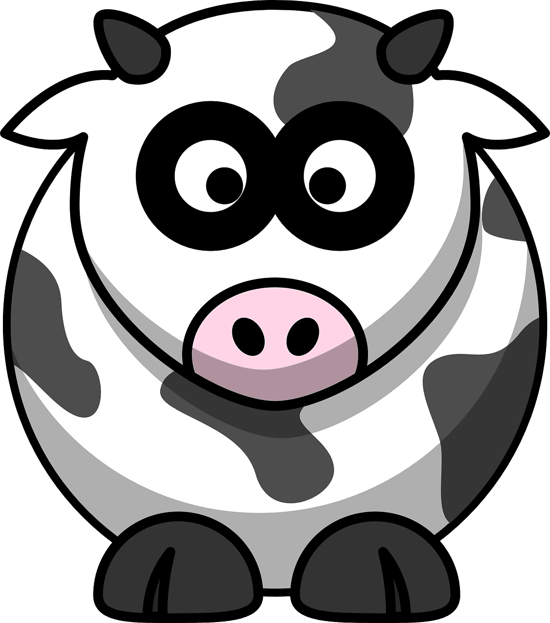 Cow black and white cattle vector graphic clipart