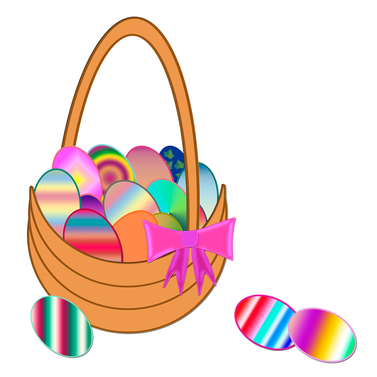 Easter basket eggs image clipart