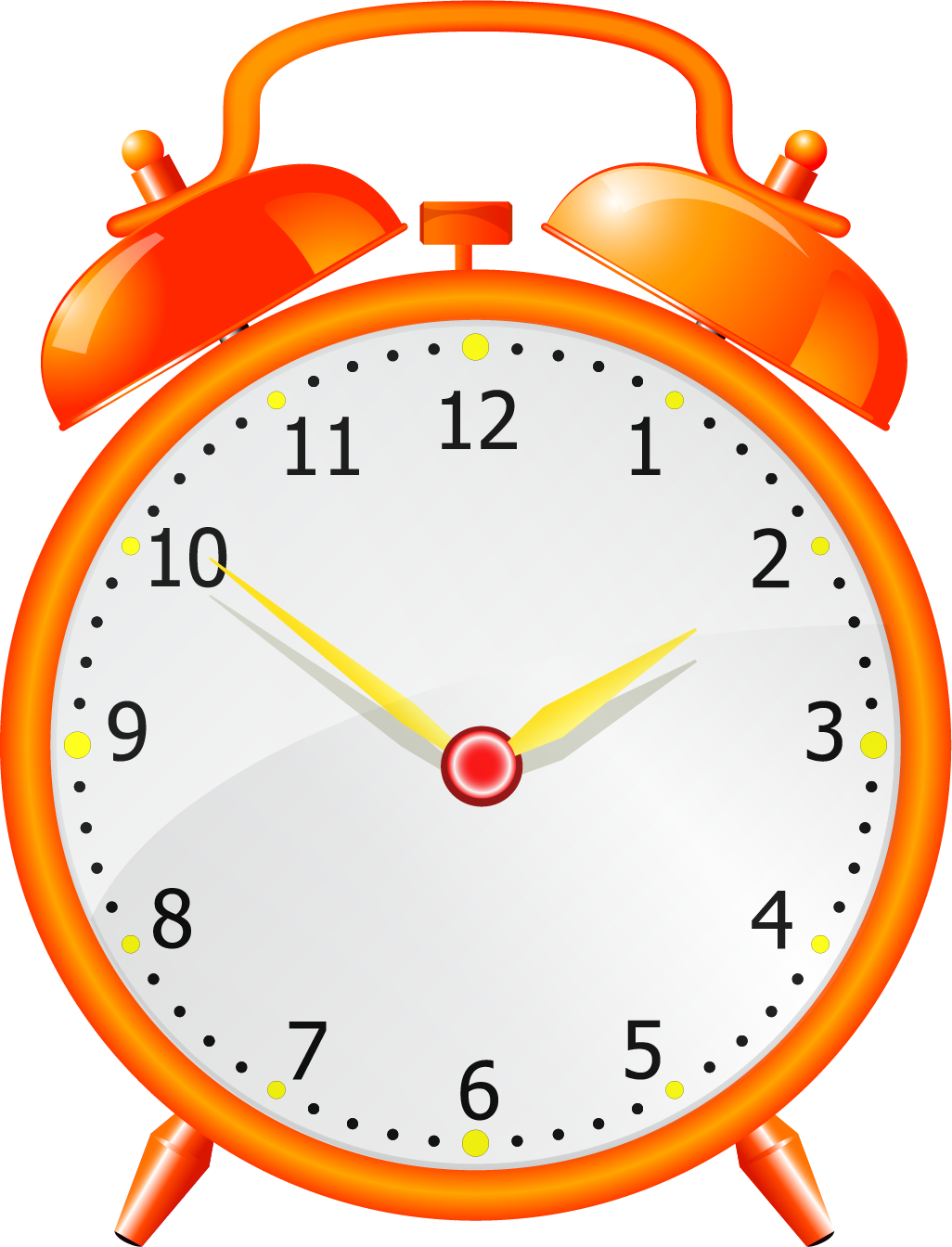 Orange alarm clock clipart clip art