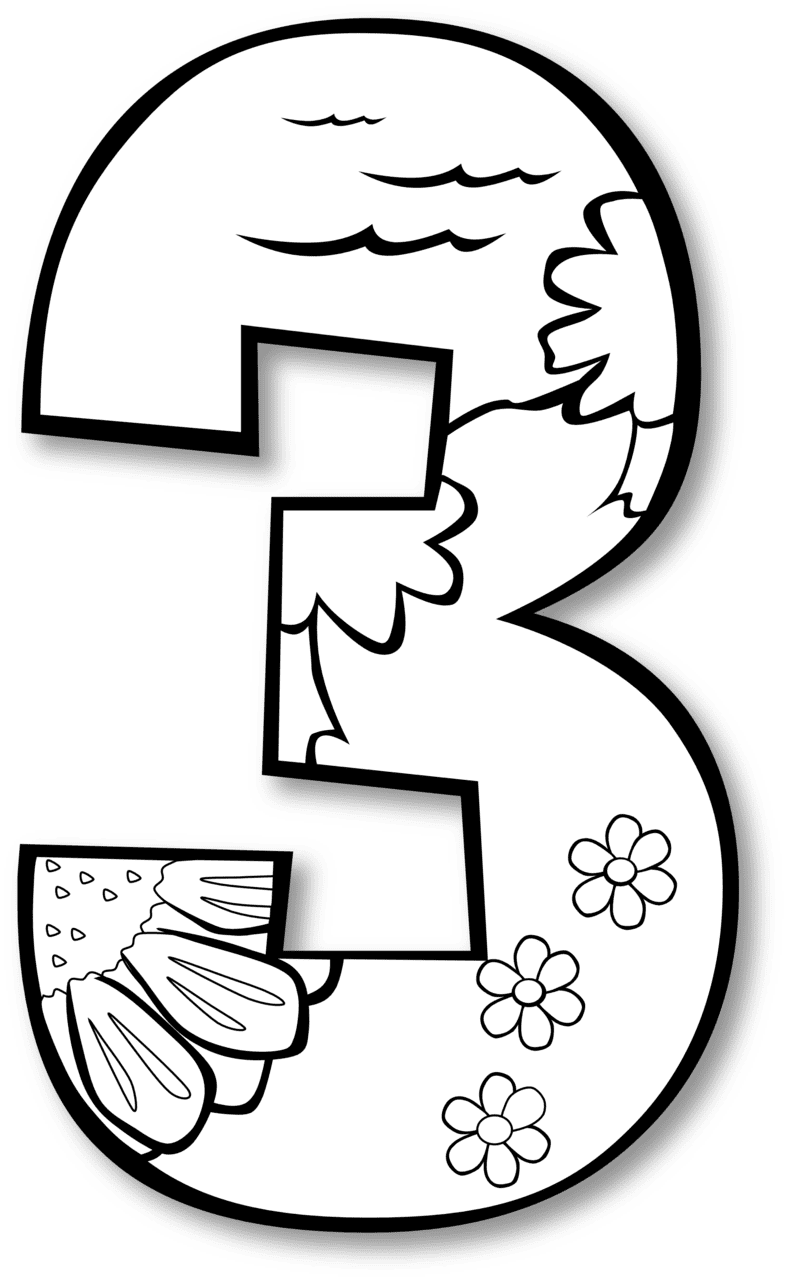 Artistic numbers number clipart black and white images 2