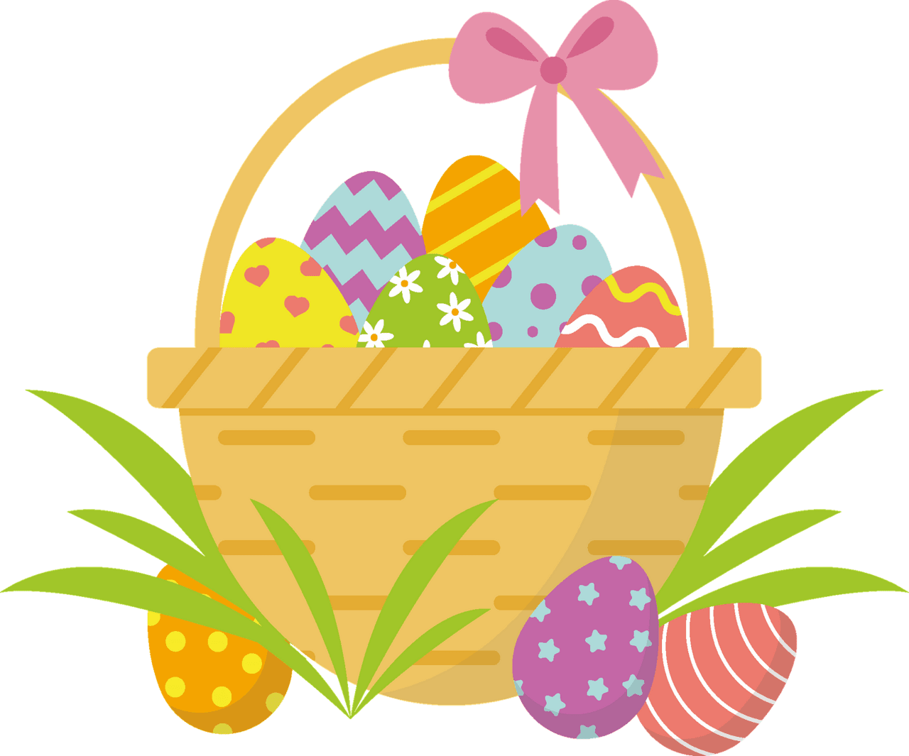 Easter basket vector clipart images 2