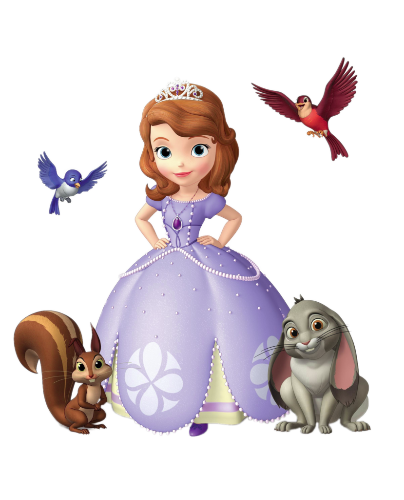 Disney princess check out this sofia the first with animal friends image clipart