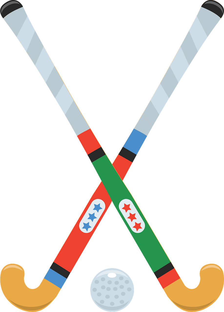 Field hockey stick and ball vector clipart images 3