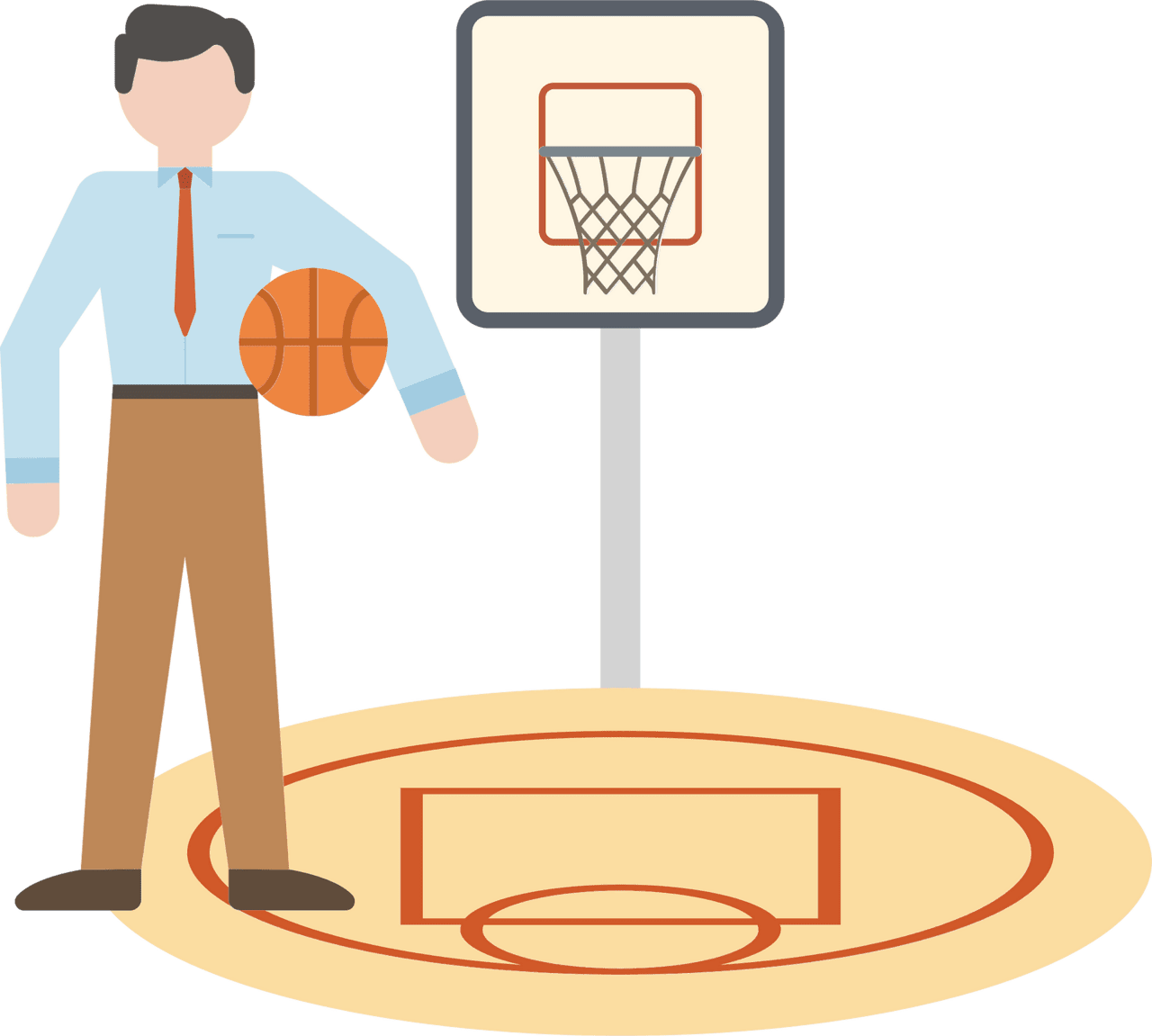 Basketball goal coach vector clipart images