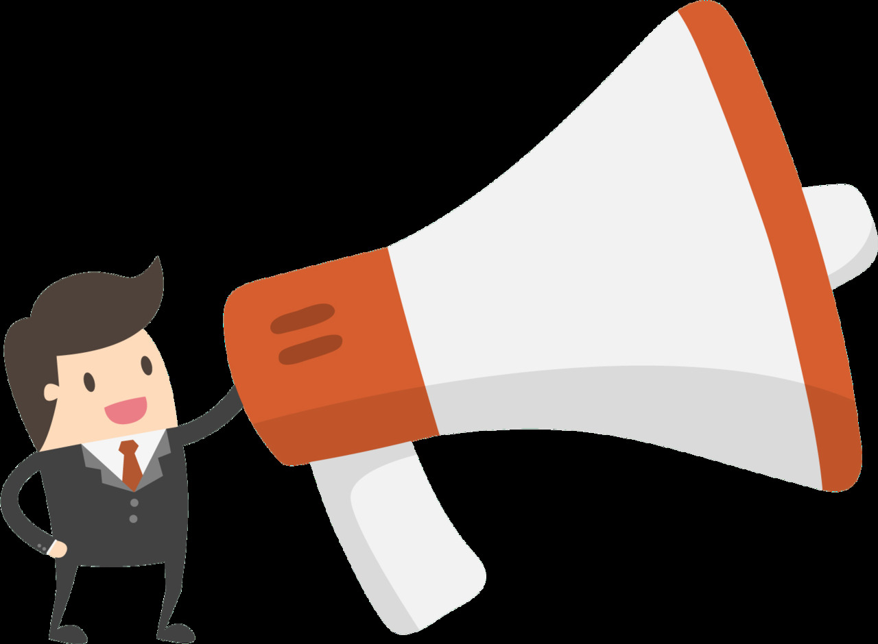 Businessman megaphone announcement clipart image