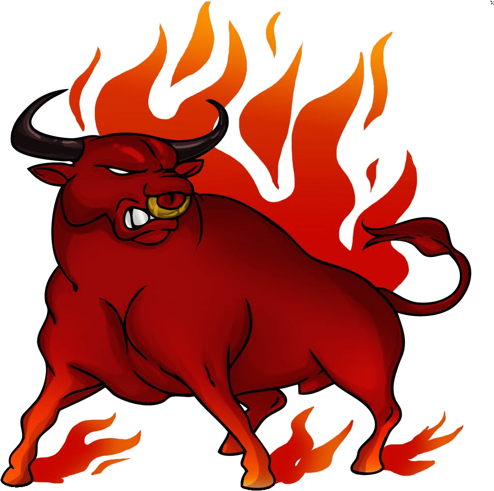 Drawing bull cartoon clipart raging image with no background