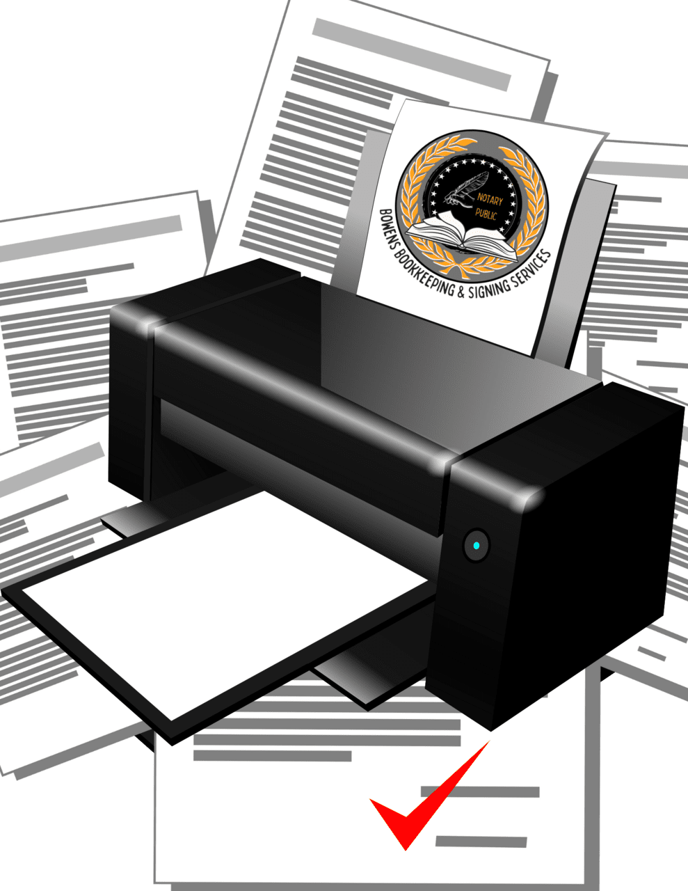 Print document fee less than pages bowens bookkeeping signing services llc clipart clip art