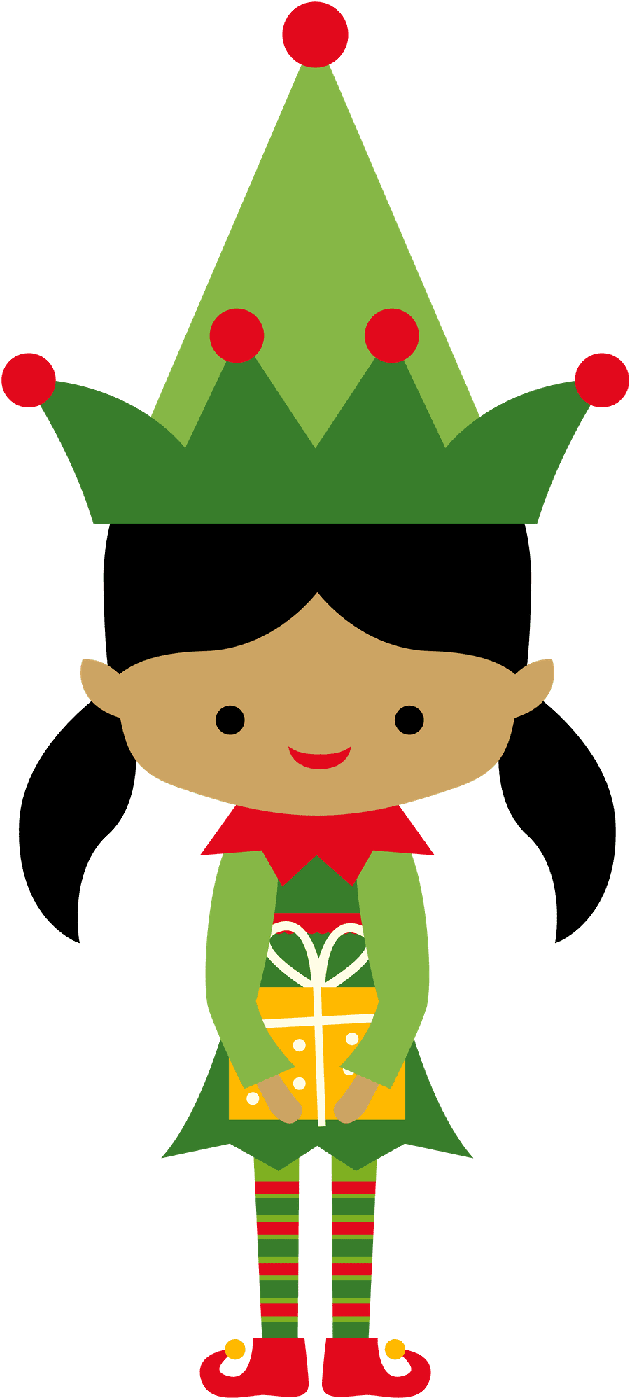 Christmas elf pin page clipart vector