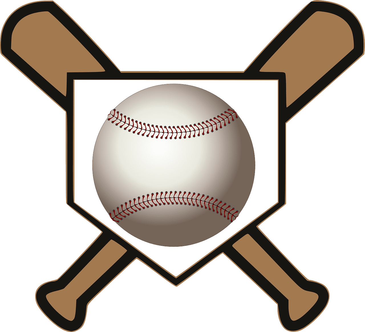 Baseball and bat ball bats home vector graphic clipart