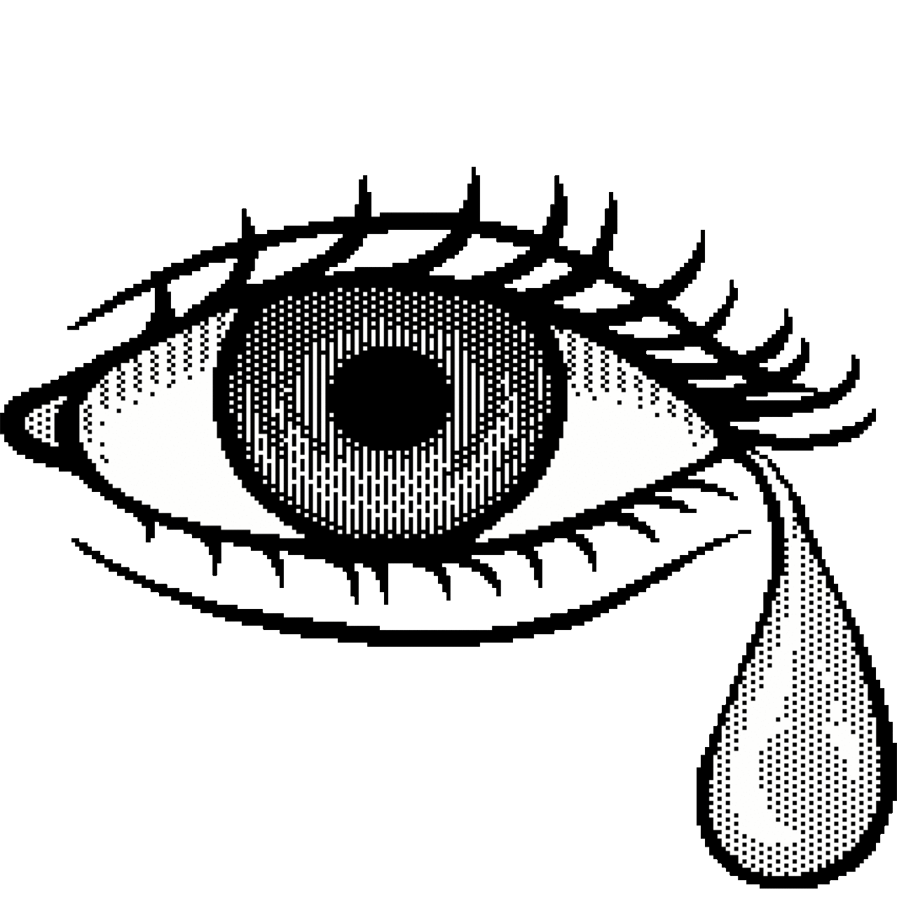 Crying eye pixel art clipart transparent