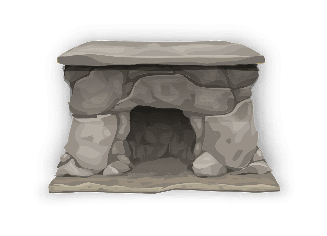 Fireplace stone mantel vector graphic clipart
