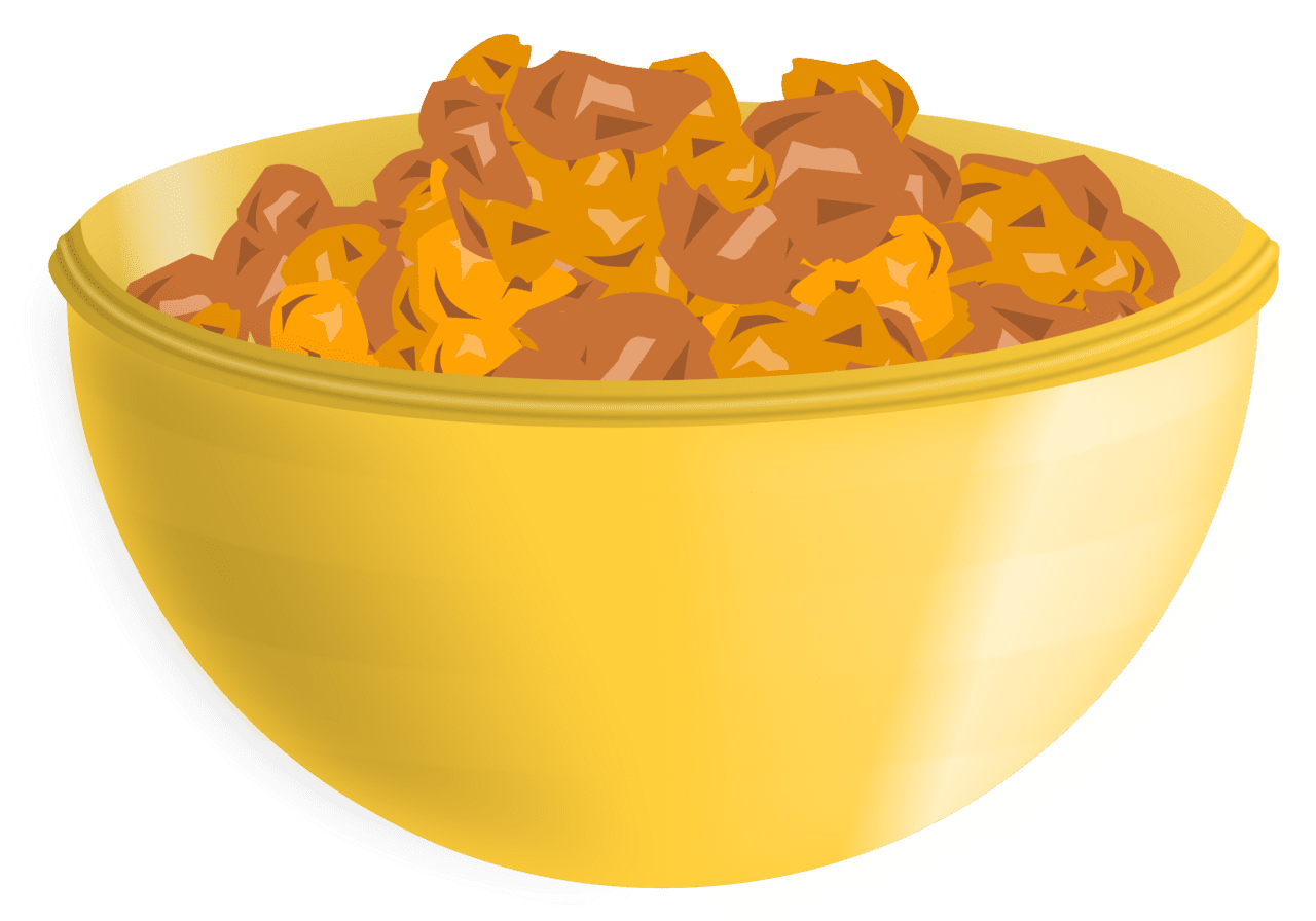 Golden bowl full of snack mix vector clipart images