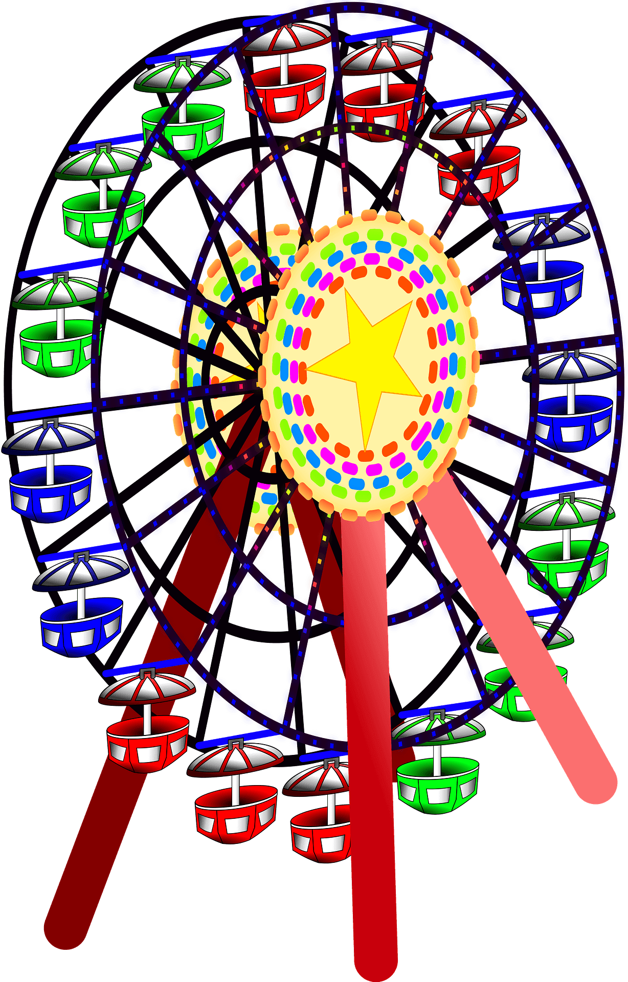 Ferris wheel in color vector clipart images