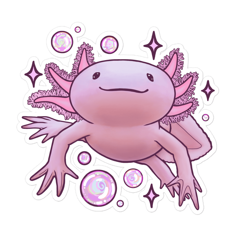 Axolotl stickers art by alissa bennett clipart free