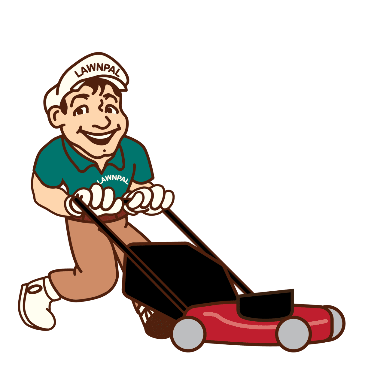 Mowing grass lawnpal clipart free