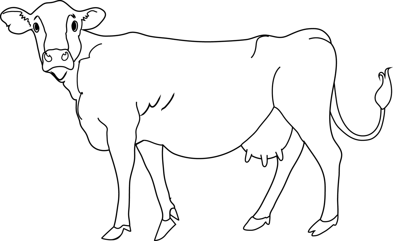 Cow black and white clipart logo