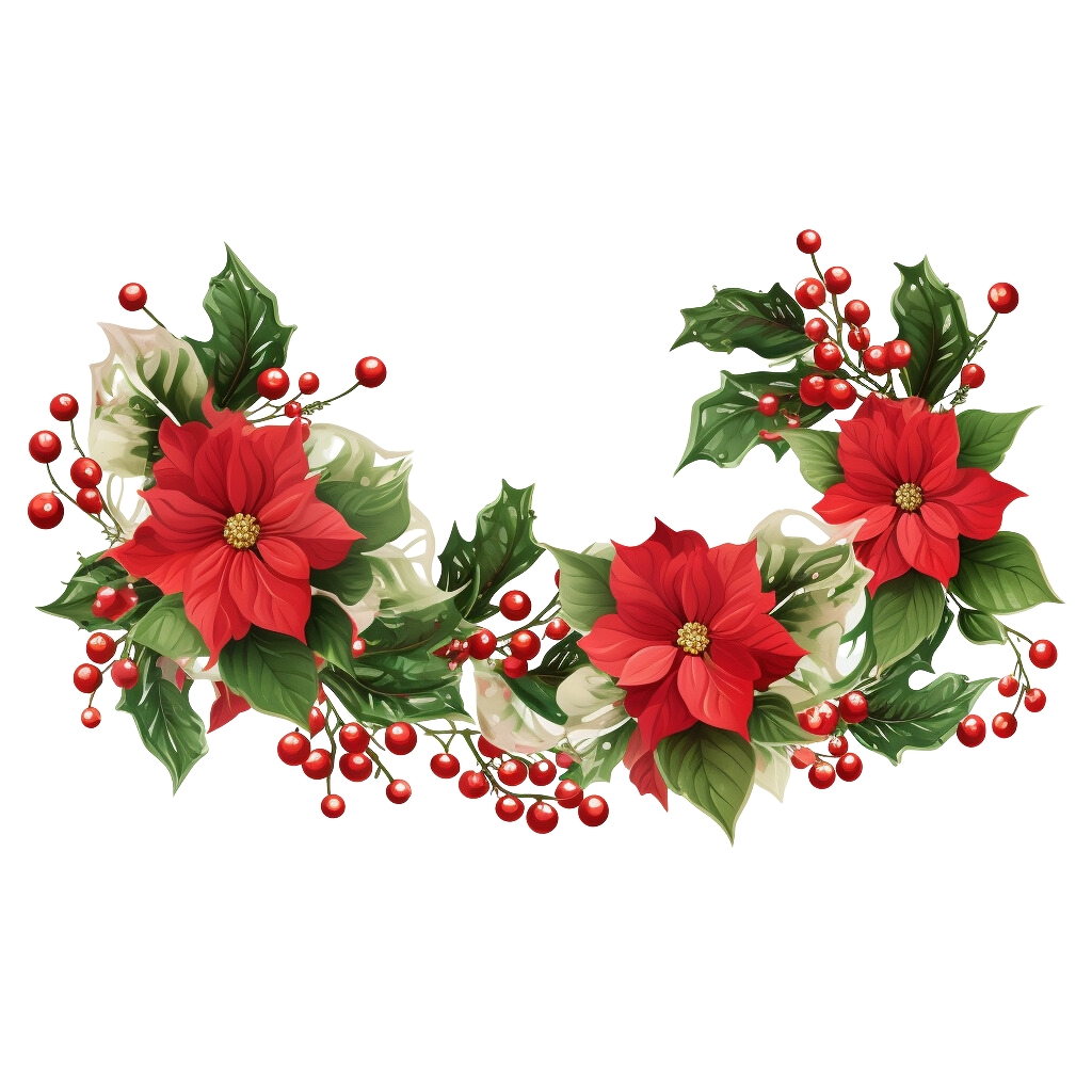 Christmas reef garland clipart logo