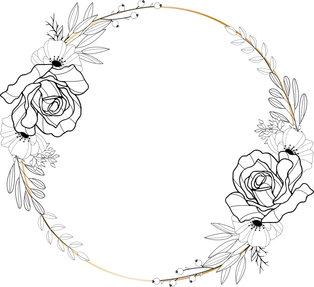 Flower outline ring drawing clipart background