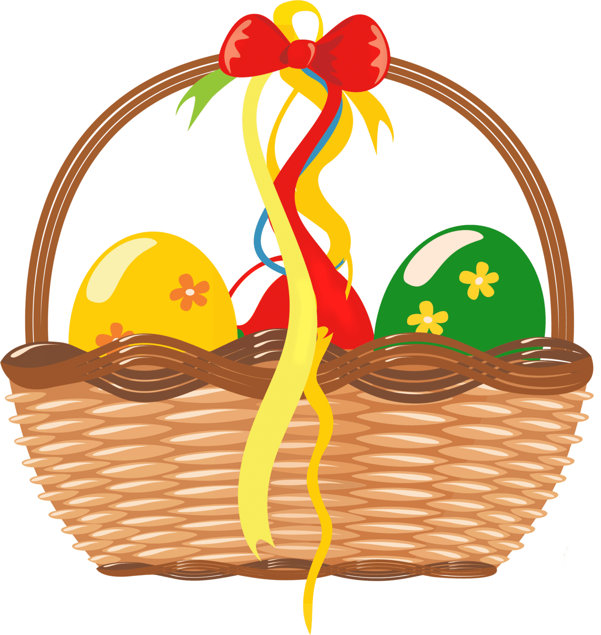 Easter basket spring celebration holiday decor image clipart