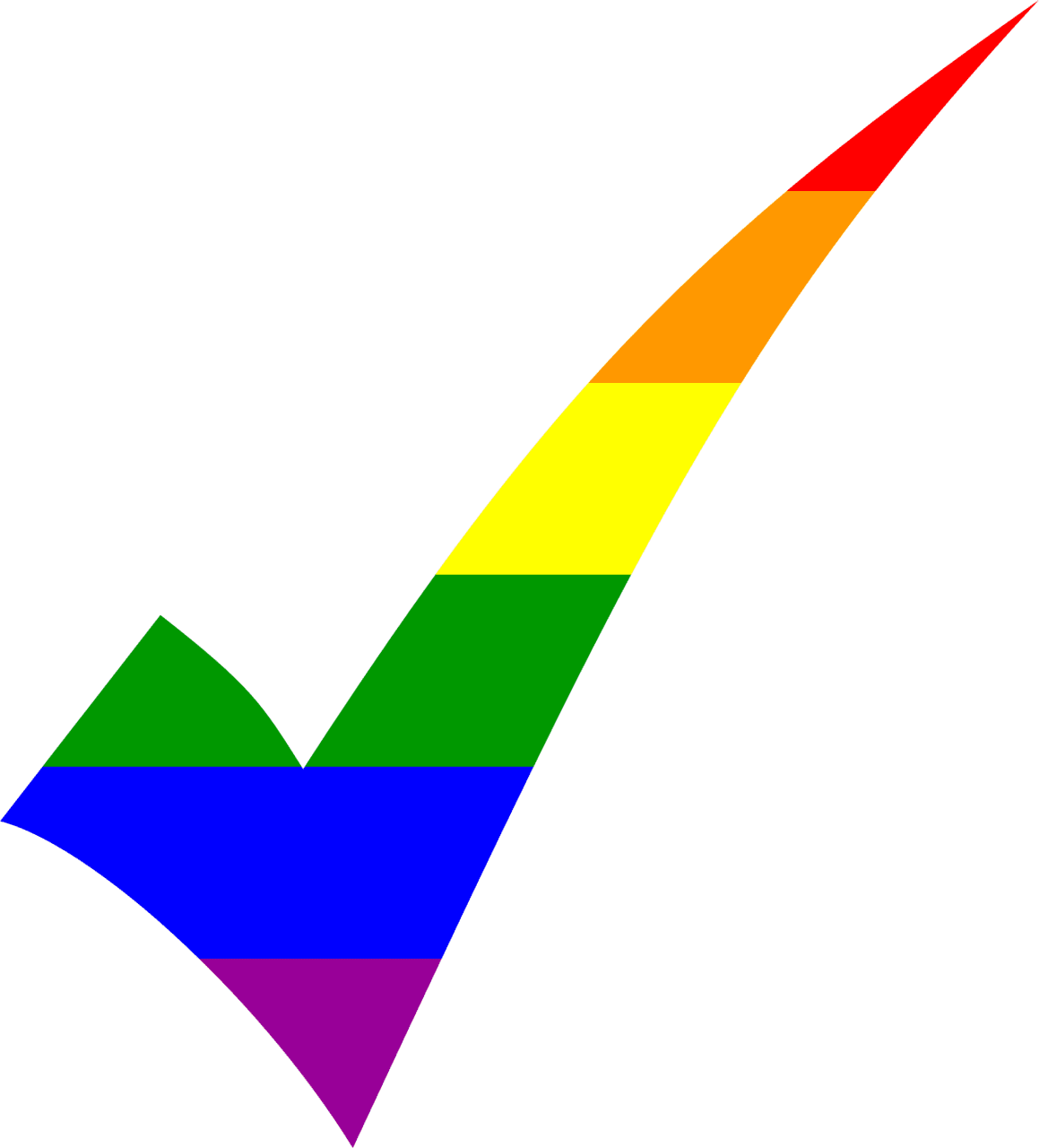 Rainbow check vector clipart image photo cc images