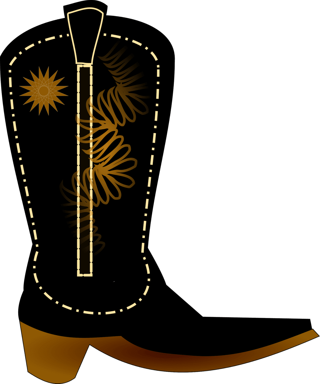 Western boots black cowboy vector clipart images