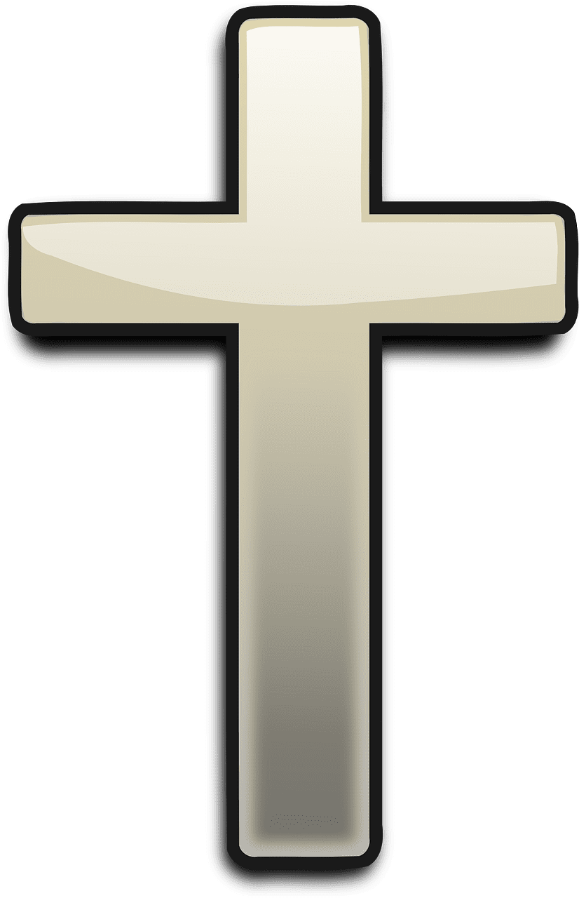 Cross black and white church religion vector graphic clipart