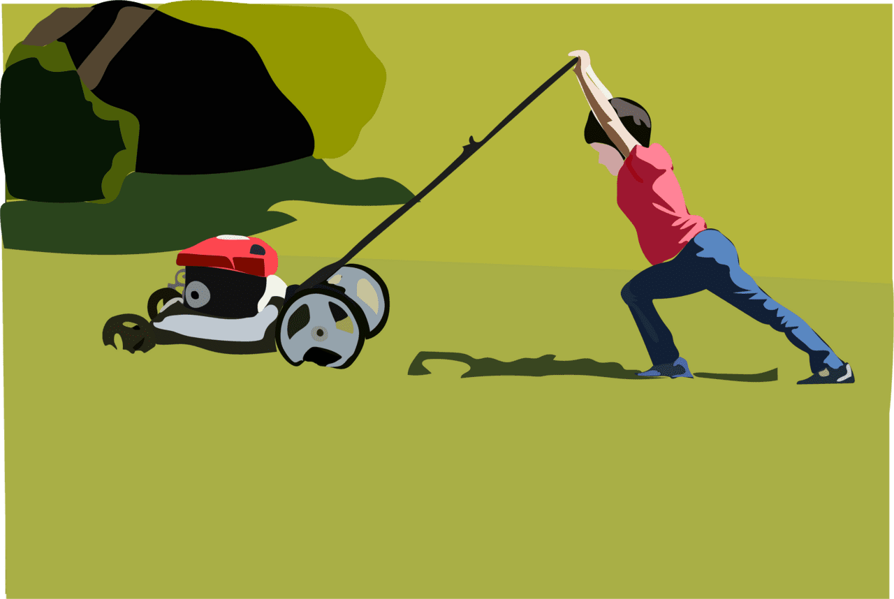 Mowing grass circle city lawncare clipart photo