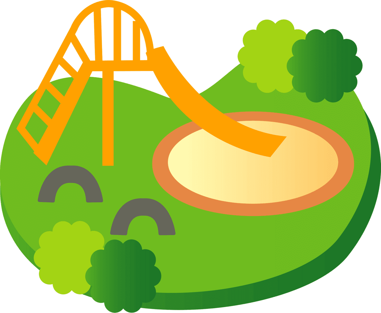 At the park playground slide in vector clipart images