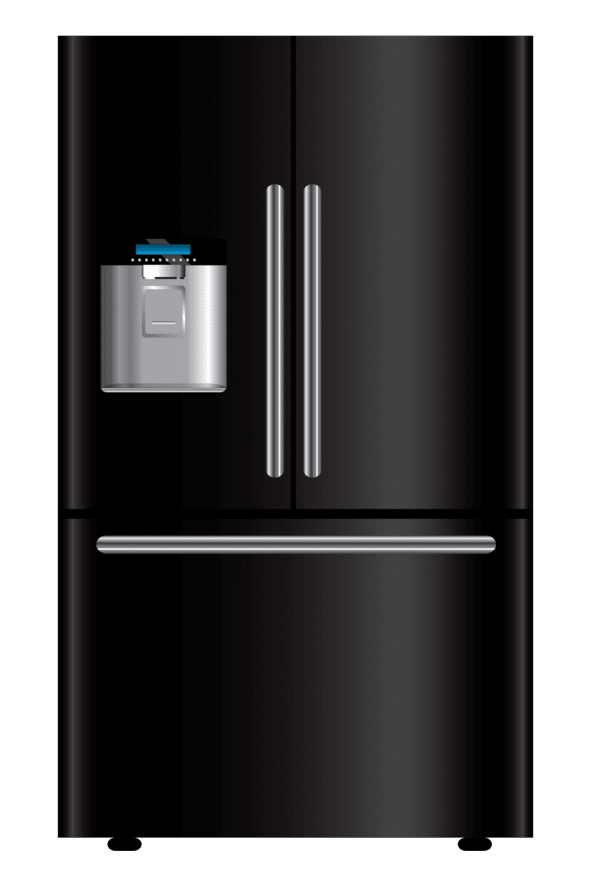 Black refrigerator fridge clipart logo