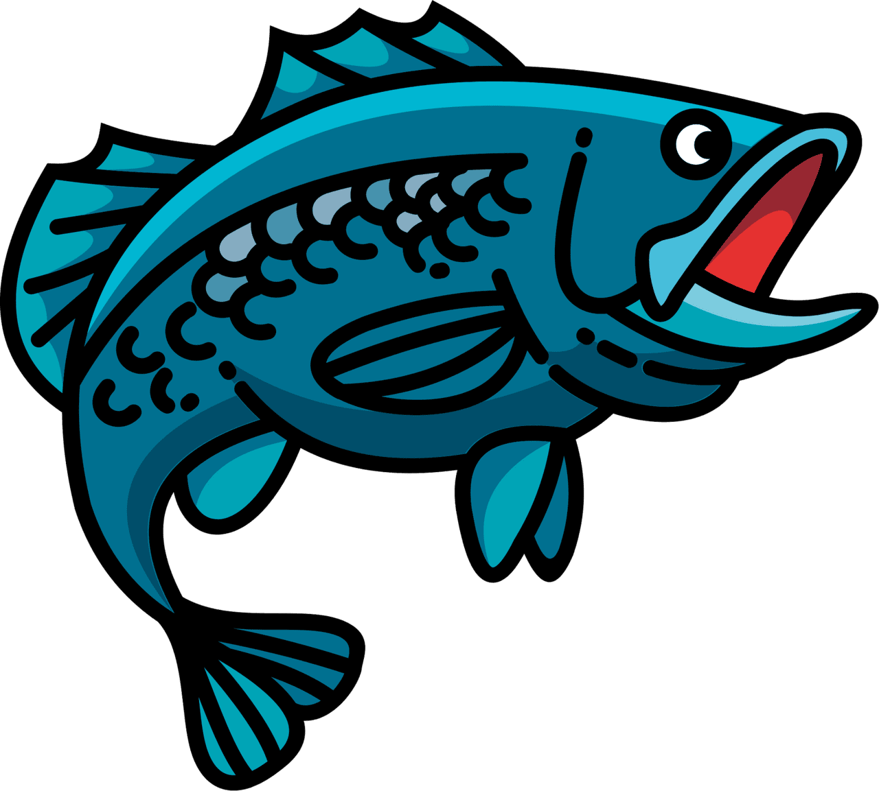 Bass fish vector clipart images