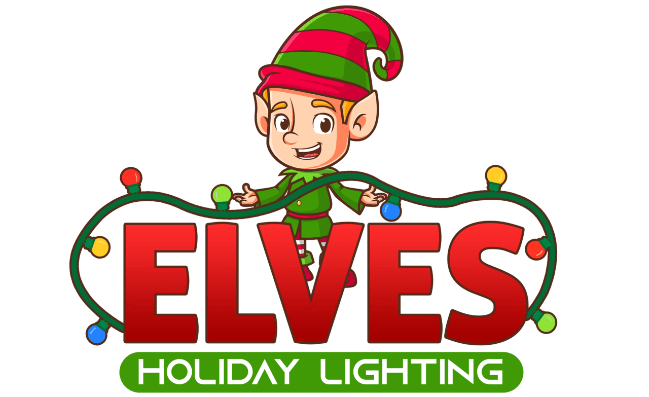Christmas elf elves holiday light stallation clipart picture