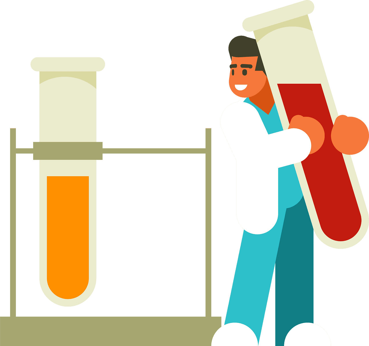 Testing scientist working with test tubes vector clipart images