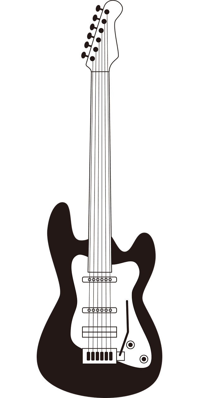 Electric guitar musical instrument vector graphic clipart