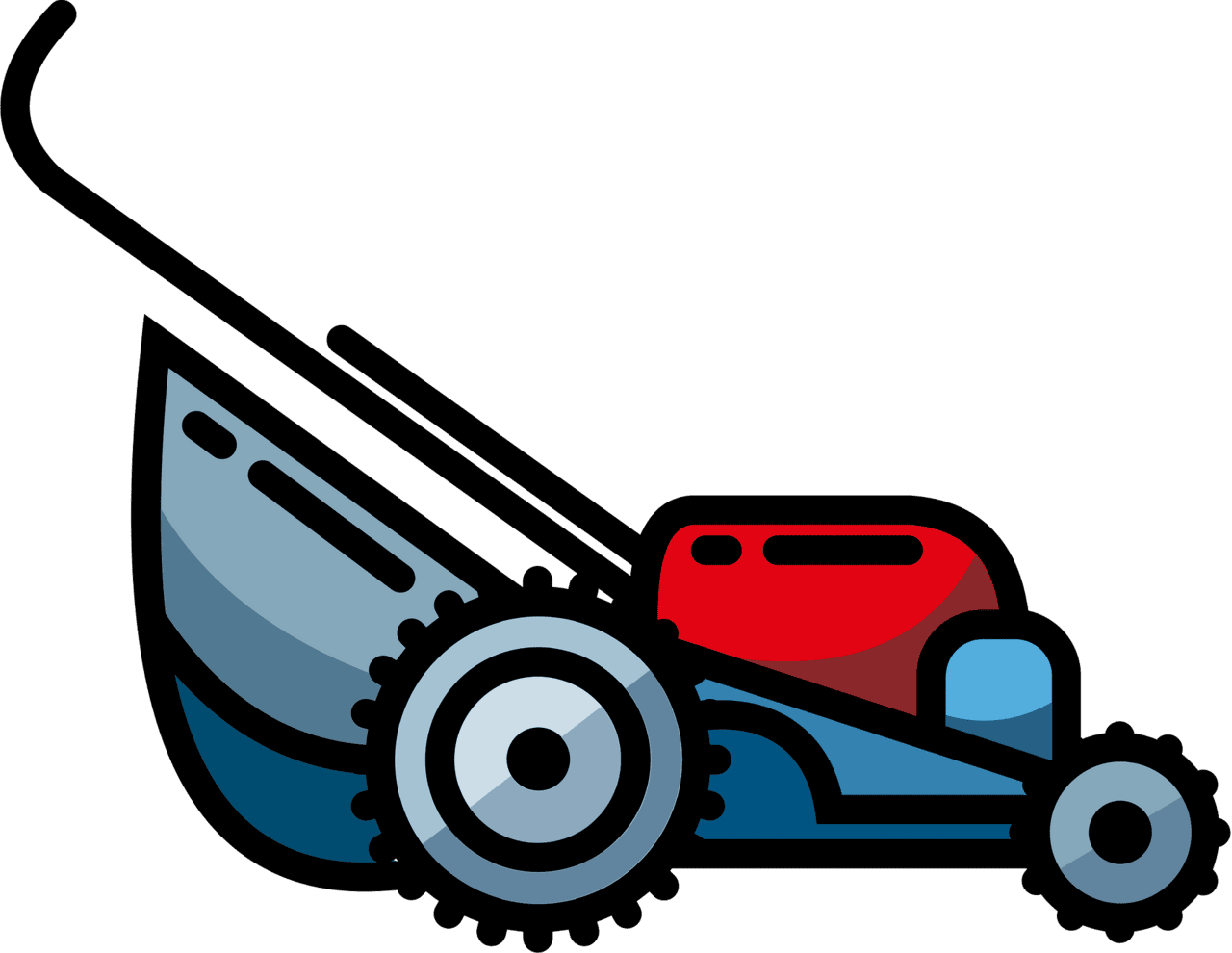 Mowing grass lawn mower vector clipart images