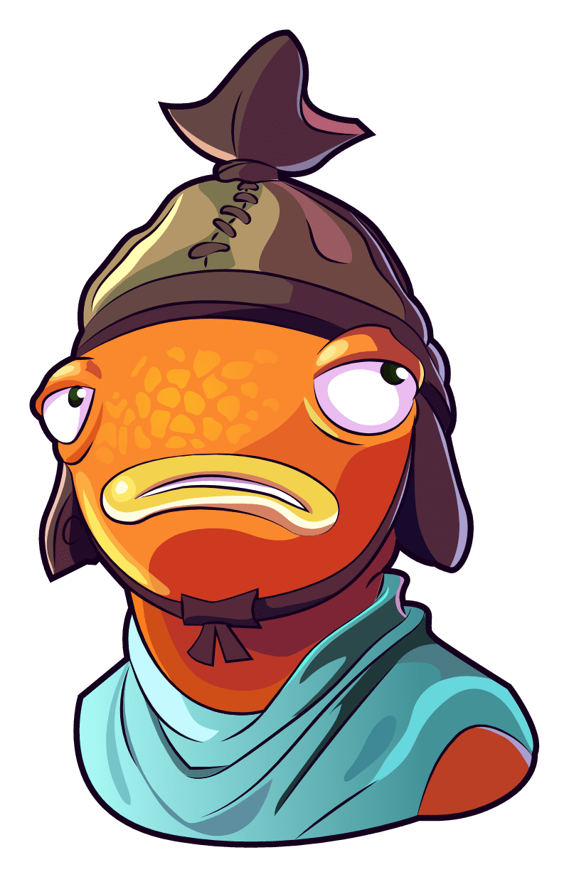 Fortnite sad fishstick skin clipart vector