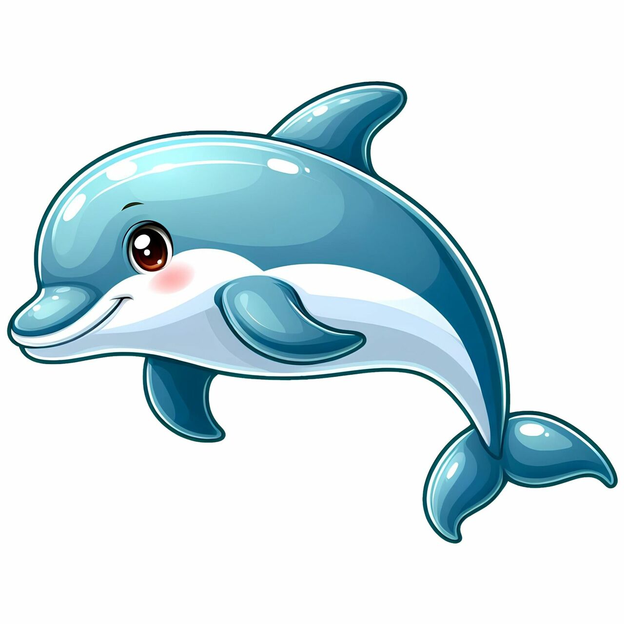 Cartoon dolphin clipart image