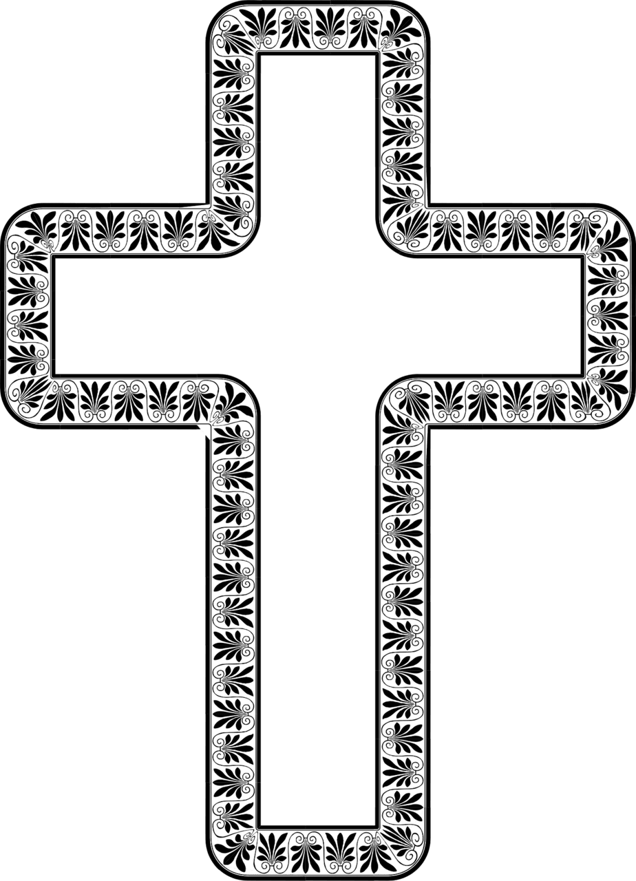 Cross black and white vector clipart images 3