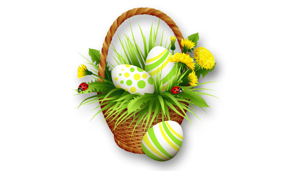 Easter basket bunny clipart all transparent