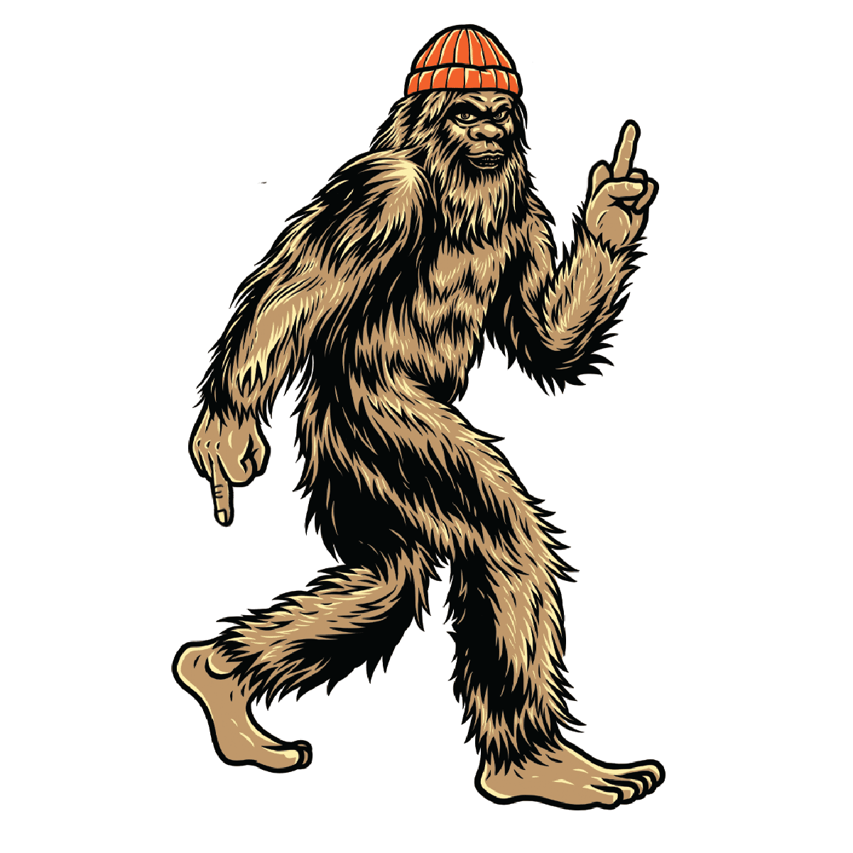 Bigfoot sasquatch mini decal sticker lethal threat clipart photo