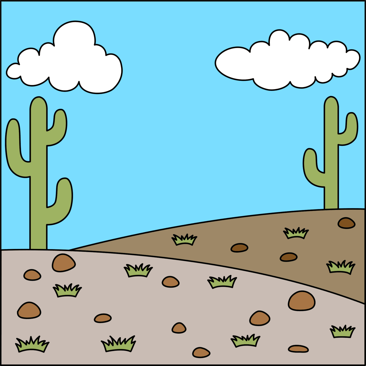 Desert background digitally made clipart