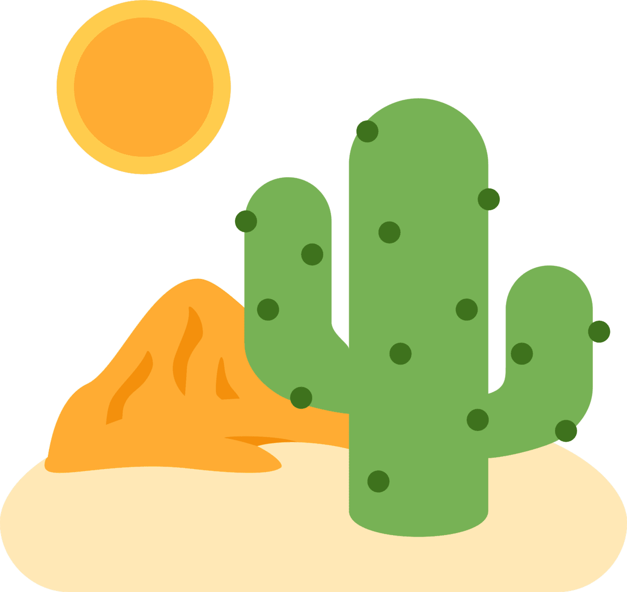 Desert emoji for clipart vector