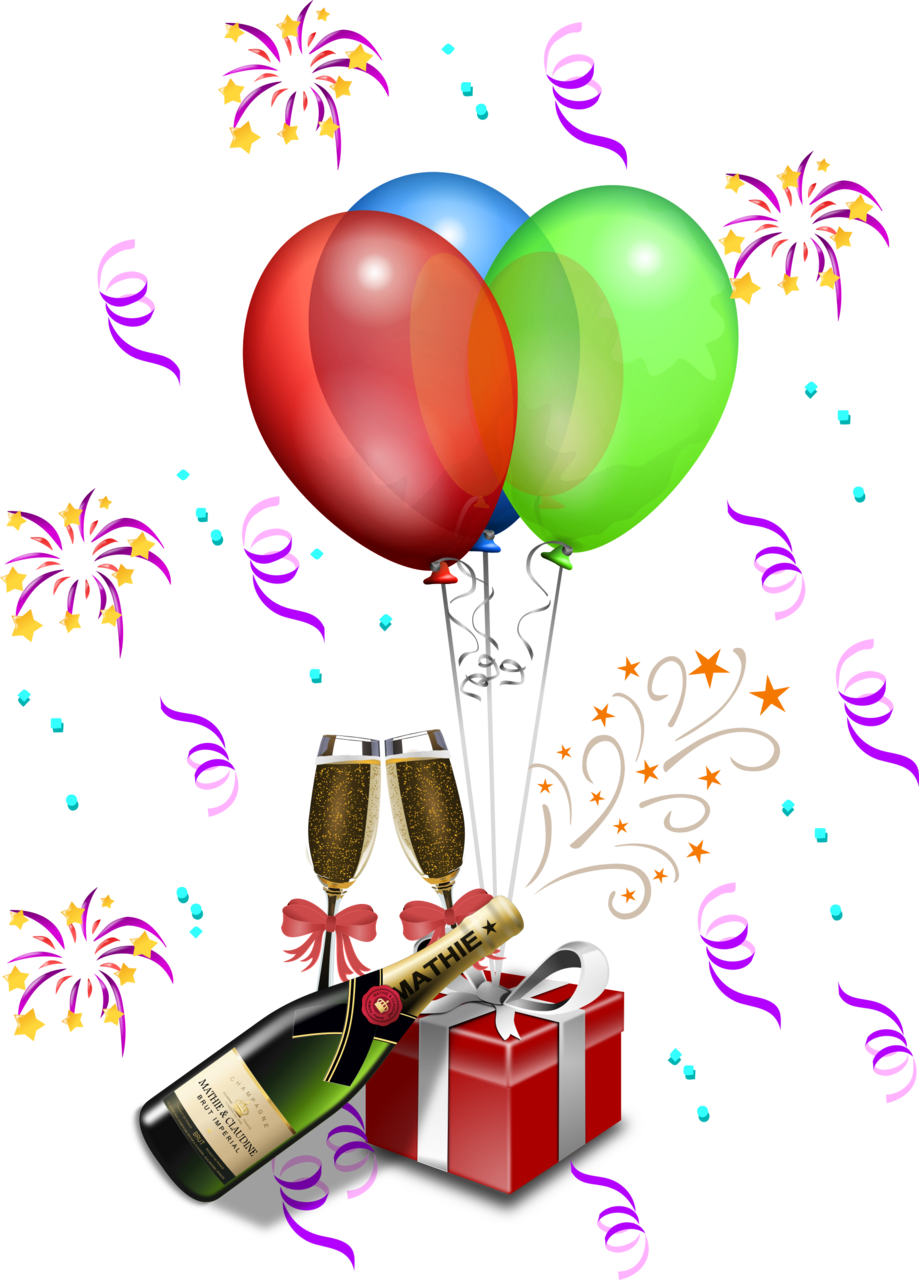 Champagne clipart confetti balloon present full size image