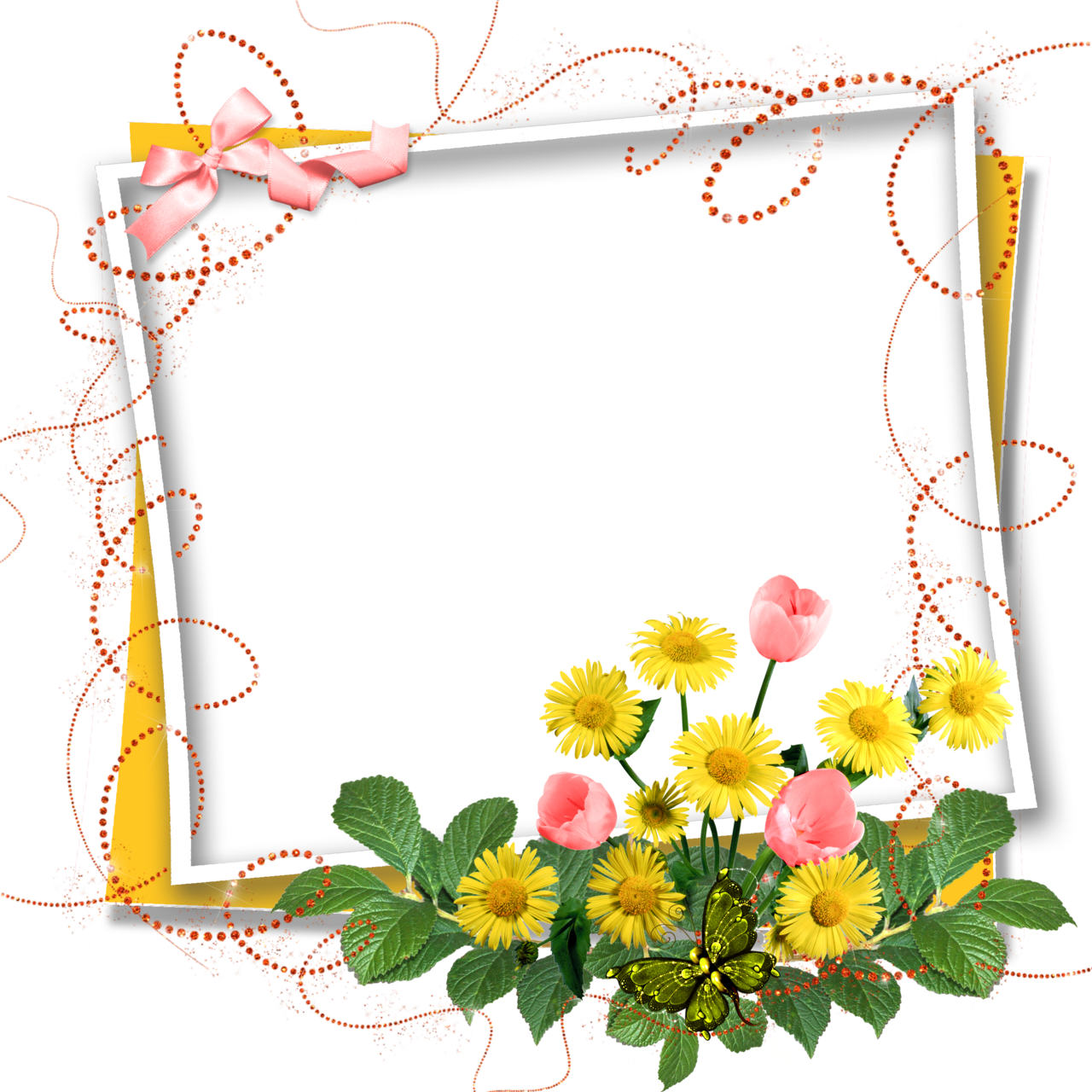 Floral border pin page clipart picture 3