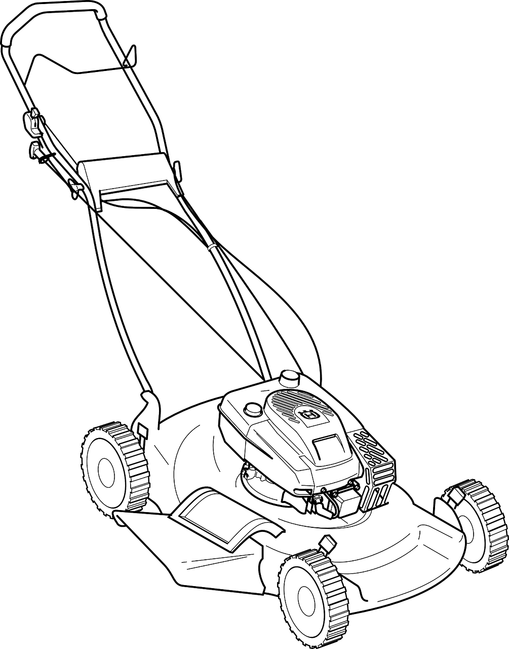 Mowing grass lawn mower machine vector graphic clipart